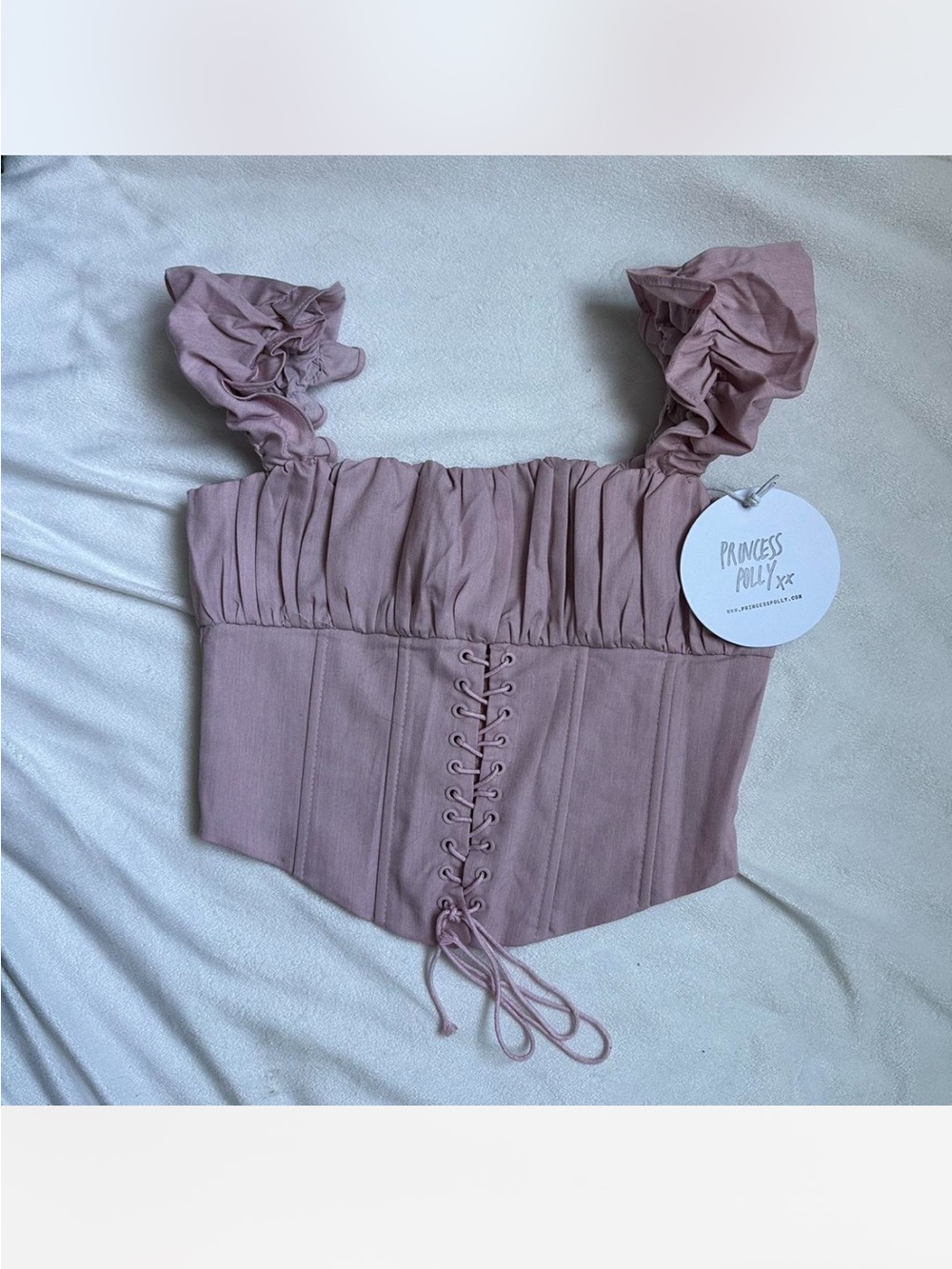 Princess Polly Pink Lace-Up Corset Crop Top
